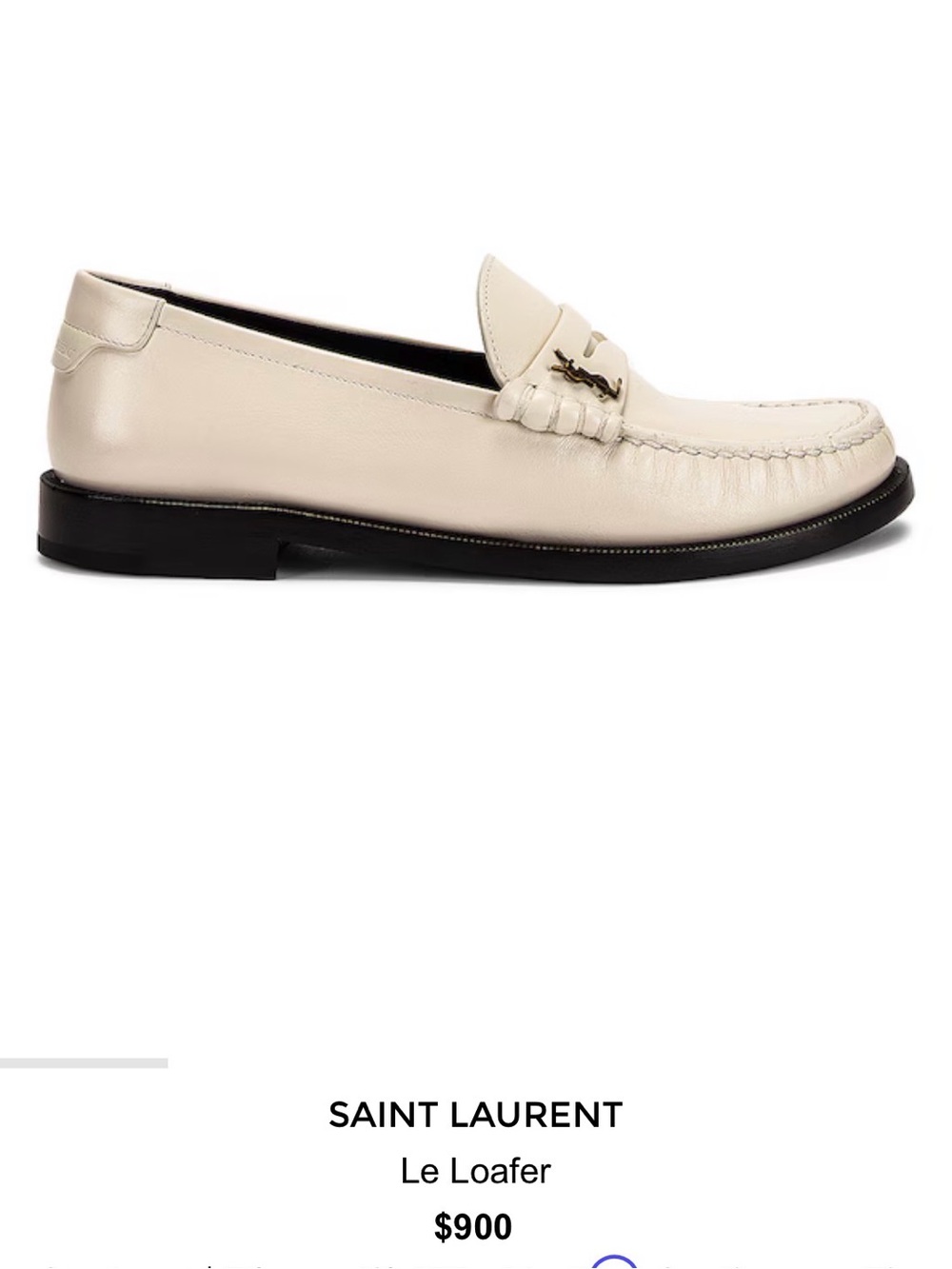 Saint Laurent women’s Cream Leather Penny Loafer